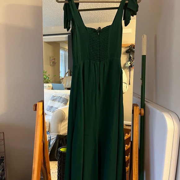Reformation Green/Emerald Midi Dress with Slit - Picture 5 of 5